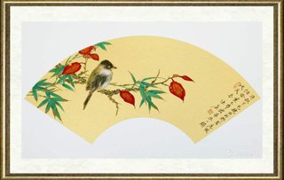 陈康_红叶竹禽图