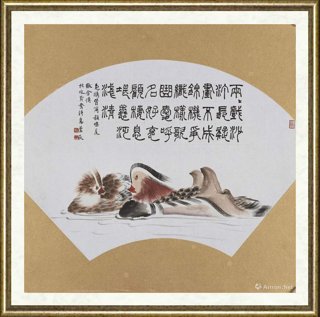 芦荻_花鸟戏水图