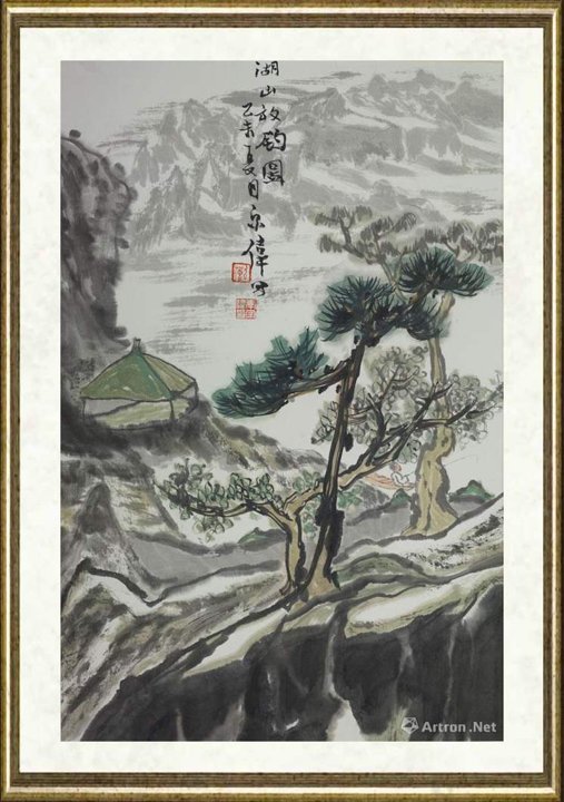 李宗伟_湖山放钓图