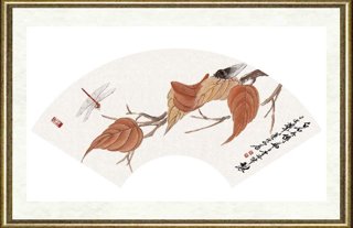 李海峰_贝叶草虫--折扇