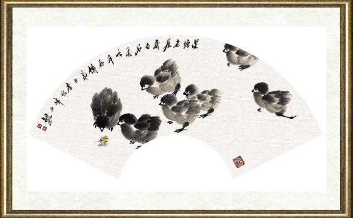 李海峰_雏鸡图--折扇