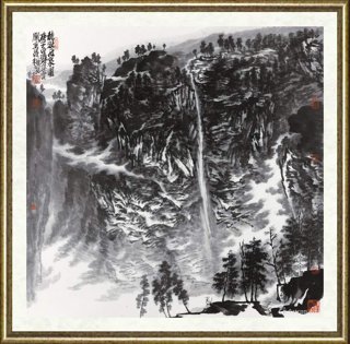余昌梅_龙湫飞泉图