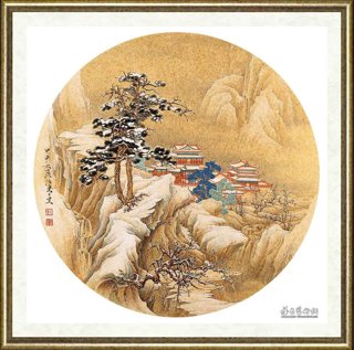 任重_金泥玉屑册页十开·山楼雪霁