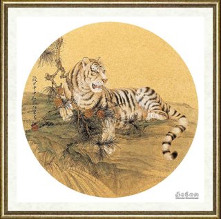 任重_金泥玉屑册页十开·松崖玉虎