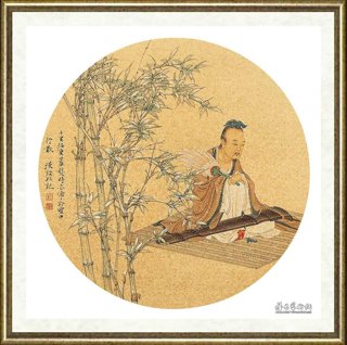 任重_金泥玉屑册页十开·雪竹停琴