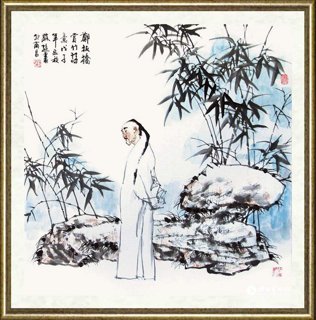 蔡超_郑板桥赏竹诗意图