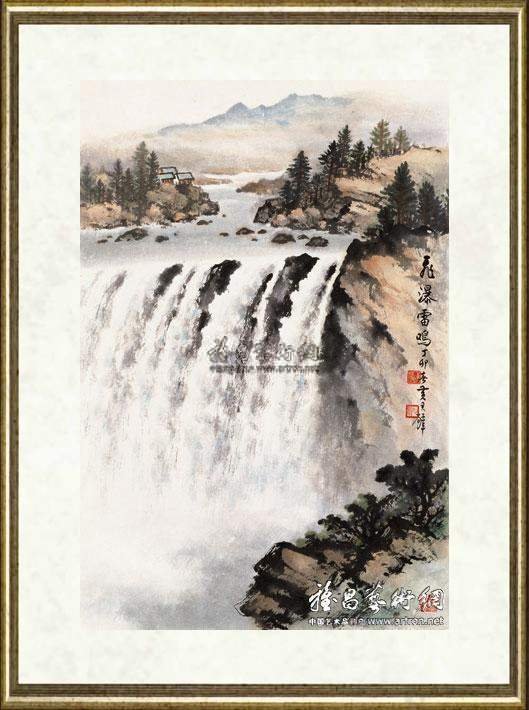 黄君璧_飞瀑雷鸣