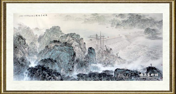 施江城_高峡平湖图—三峡大坝合龙