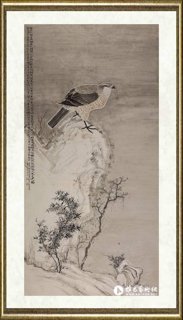赵少俨_鹰石图
