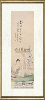 张大千_蕉竹仕女图