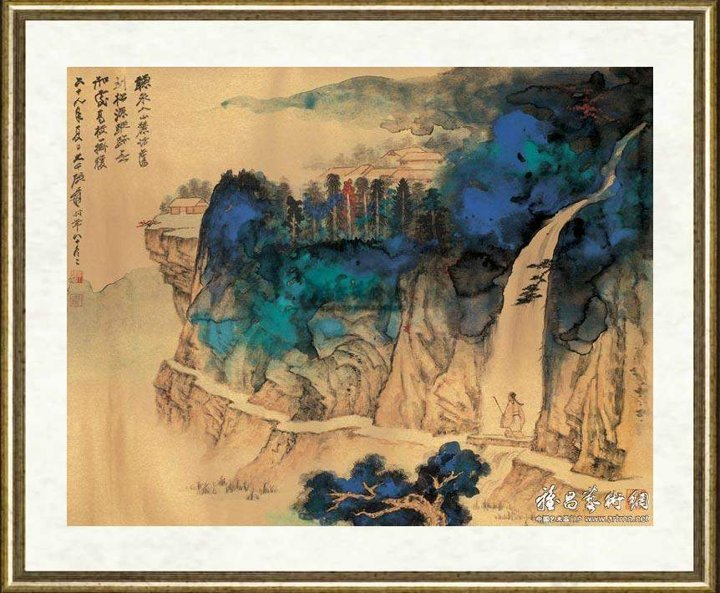 张大千_金笺山水