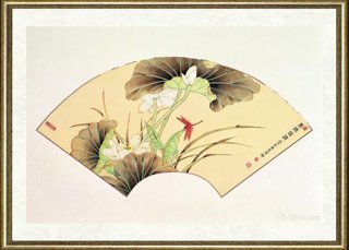 朱秀坤_荷花扇面