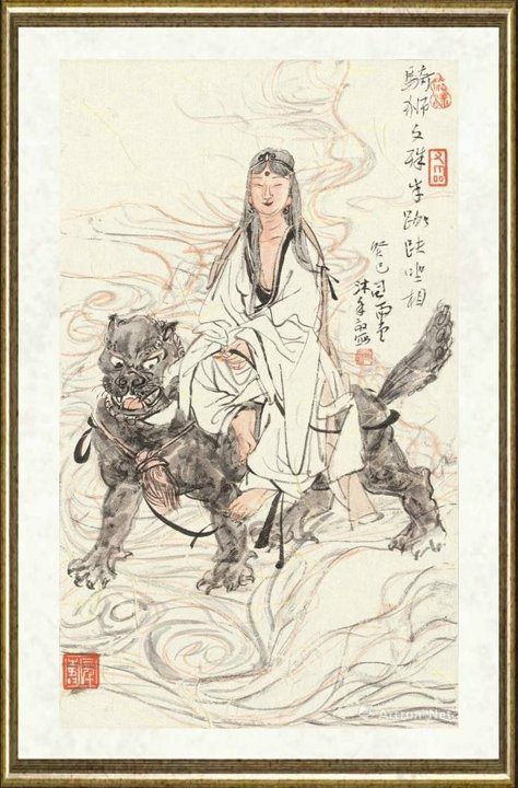 尉晓榕_骑狮文殊半跏跌坐像