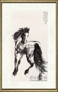 徐悲鸿_骏马理鬃图