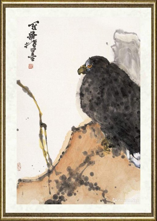 高冠华_远眺（指墨）