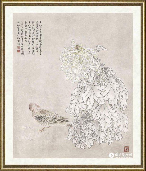 苏百钧_鸽子与菊花