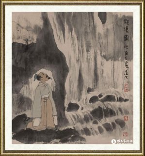 卢沉_观瀑图