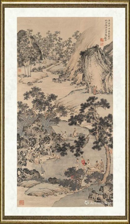张榕山_西园雅集图·拟陈少梅笔意