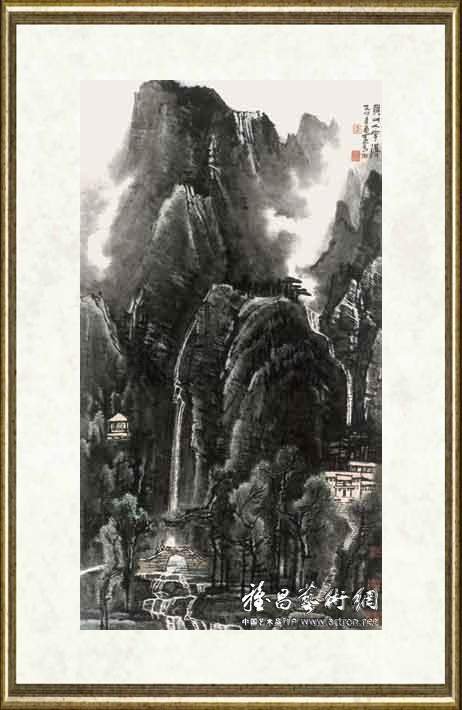 李可染_黄山人字瀑