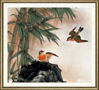 李魁正_萱花相思鸟局部1