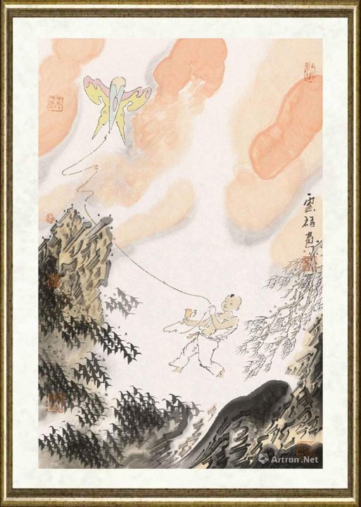 薛云祥_童子戏鸢图系列1
