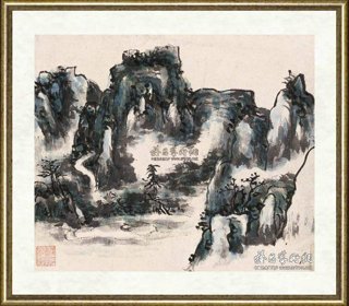 黄宾虹_设色山水册之二