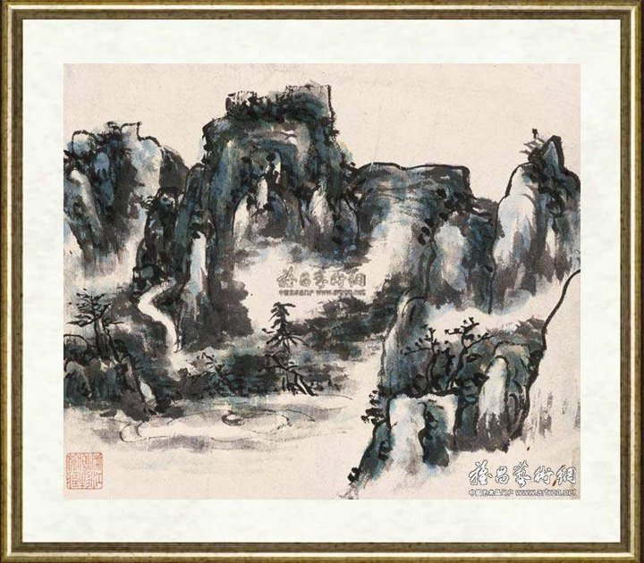 黄宾虹_设色山水册之二