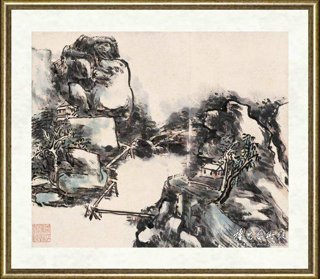 黄宾虹_设色山水册之五