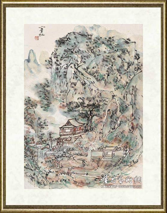 黄宾虹_设色山水册页