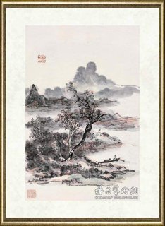 黄宾虹_设色山水图轴