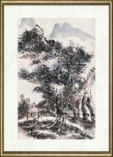 黄宾虹_设色山水图轴（局部）