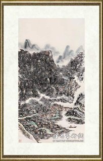 黄宾虹_设色山水轴