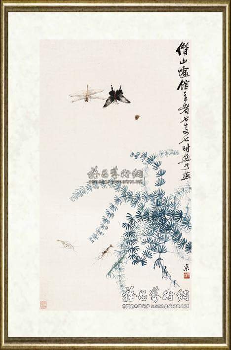 齐白石_蝶虫草虾