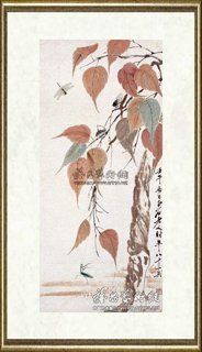 齐白石_贝叶草虫图