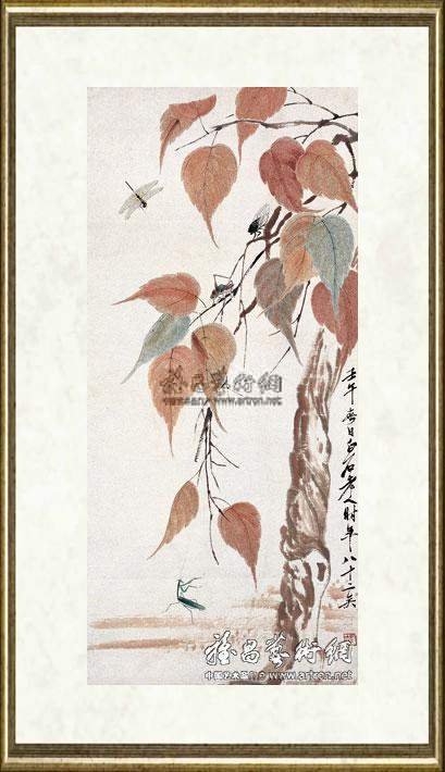 齐白石_贝叶草虫图