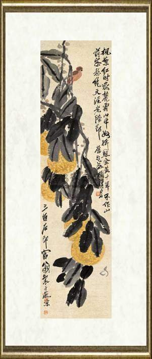 齐白石_黄金果小鸟