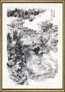 刘荣_黄山脚下山村写生