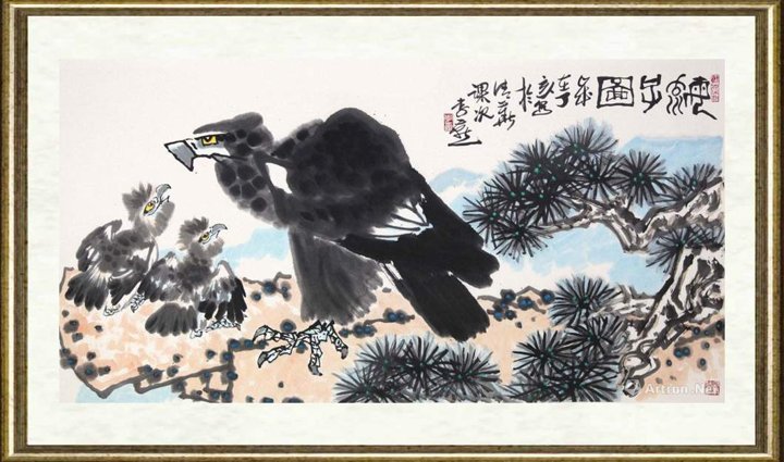 李燕_育鹰图