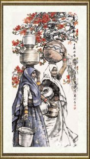 朱理存_春日汲水图
