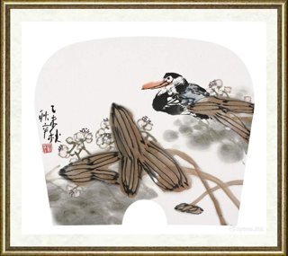 黄耿辛_花鸟扇面021
