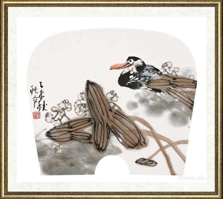 黄耿辛_花鸟扇面021
