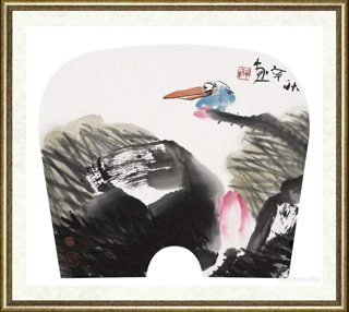 黄耿辛_花鸟扇面023