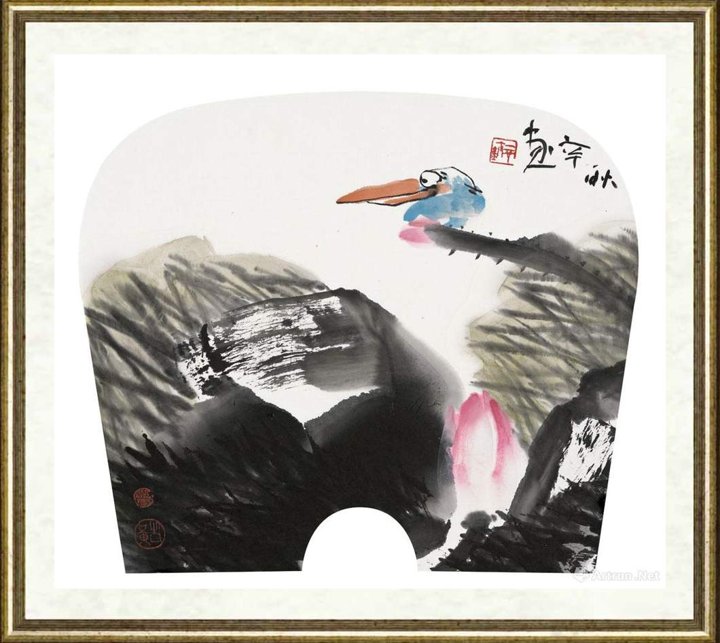 黄耿辛_花鸟扇面023