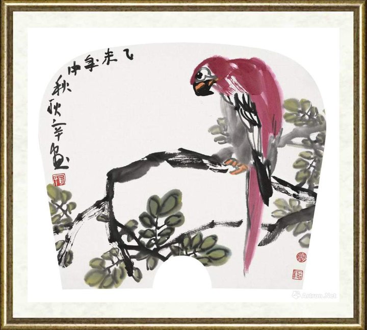 黄耿辛_花鸟扇面024