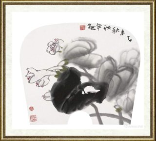 黄耿辛_花鸟扇面028