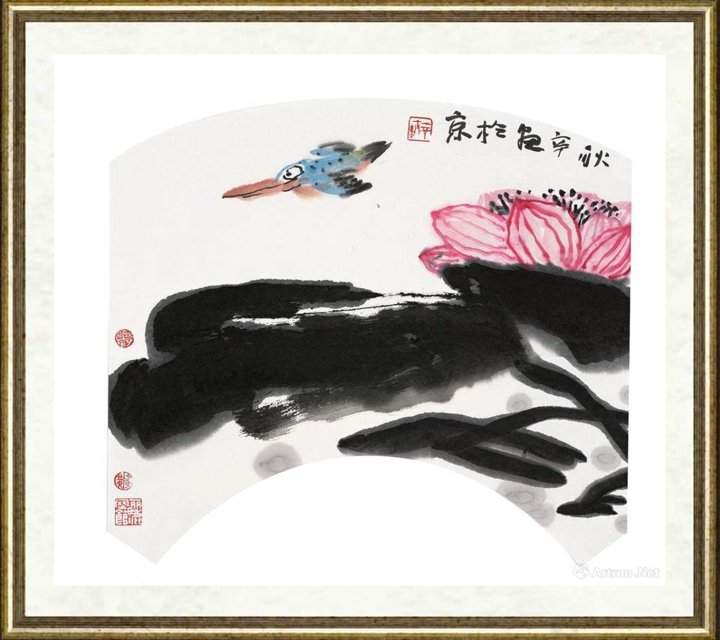 黄耿辛_花鸟扇面029