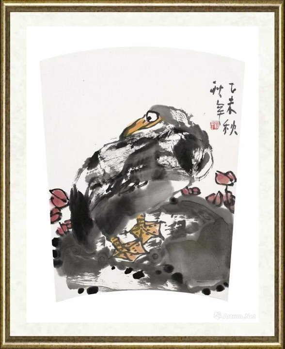 黄耿辛_花鸟扇面033