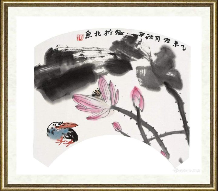 黄耿辛_花鸟扇面034
