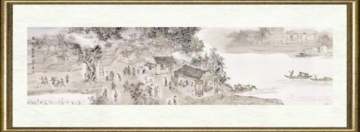 张弘_瑶溪茶市图