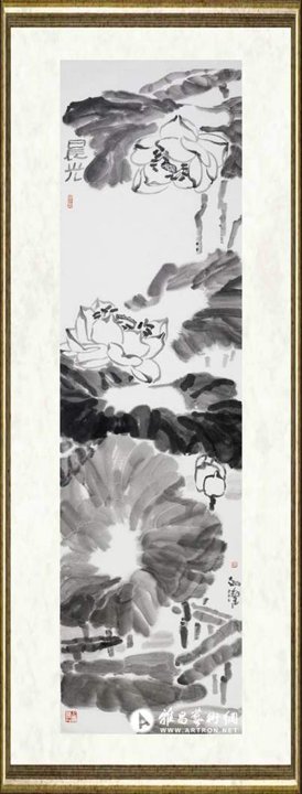 梁如洁_荷花六屏-晨光